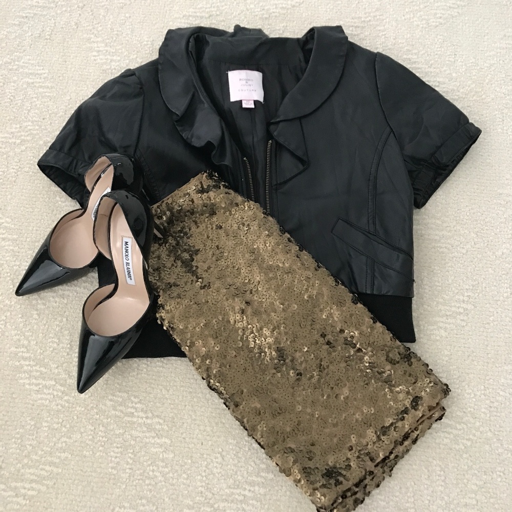 Romeo and Juliet Couture Faux Leather Jacket